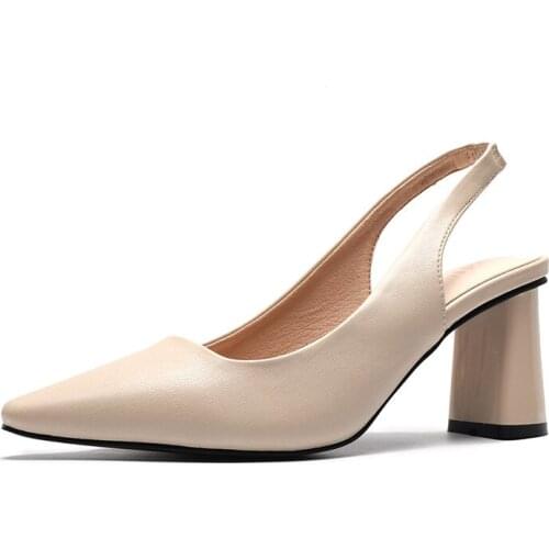 Fashion Pointed Toe Thick Heel Shoes Office Womens Shoes Simple High-heeled Sandals Shoes for Women Open Toe Shoes 6.5cm Heels
