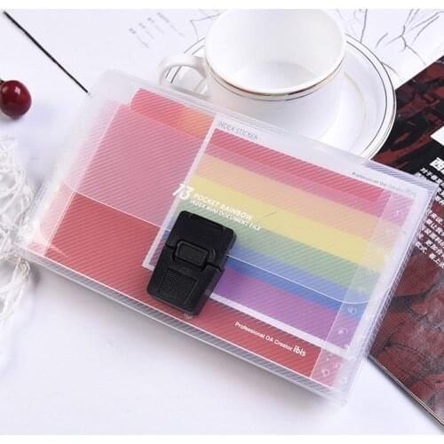 Vividcraft A6 Rainbow Expanding File Folder Organizer Stationery Document Organizer Office 13 Wallet Fichario Layer Bag Sup T5P6