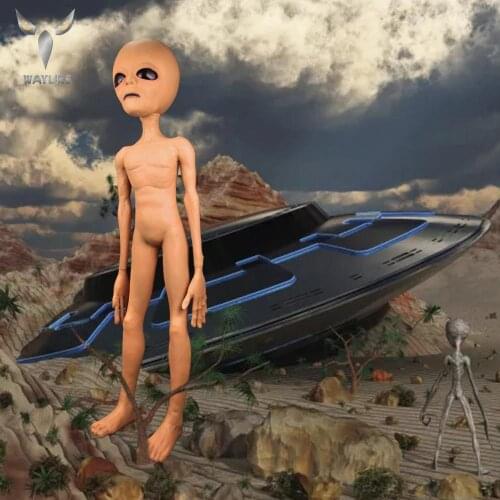 WAYLIKE Halloween Prop Alien Latex Prop Lifesize UFO Roswell Martian Lil Mayo Area 51 Scary Prop For Halloween Party