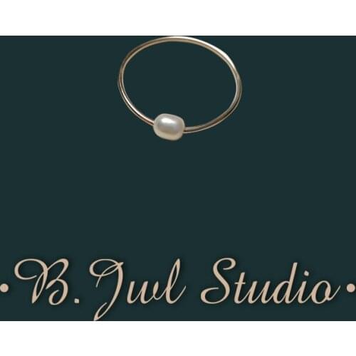 B.Jwl Studio14K Gold Filled Pearl Ring Round Shape Ladies Pearl Ring Ladies Party Freshwater Pearl Ring 2021 New