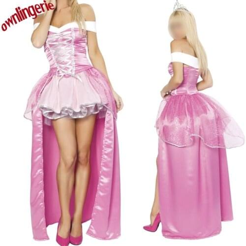 Ladies' Fancy Dress Adult Women Princess Dress Cosplay Costume pink Princess Aurora Dress for party Costume 4721