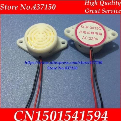 100pcs /lot ,Supply 220V buzzer 30*15 ,3015C piezo buzzer beep beep AC
