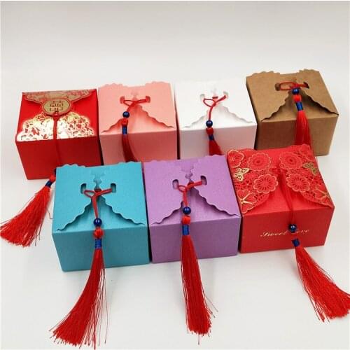 12 pcs 9x9x6cm multi-color square Candy Box Wedding Favors Party Supplies Paper Gift Boxes accept customize