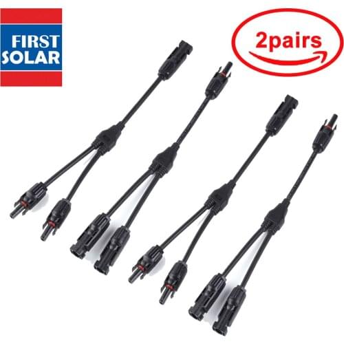 1Pair x Y 3Y 4Y Branch parallel connection 30A 1000V Electrical Connector Photovoltaic 2pcs solar Panel Cable Wire Connect