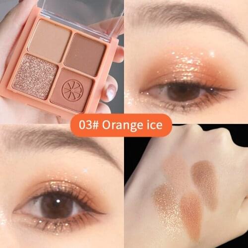4 Color Matte Pearlescent Eye Shadow Palette Smooth Delicate Powder Eyeshadow Natural Shiny Long Lasting Summer Makeup TSLM1