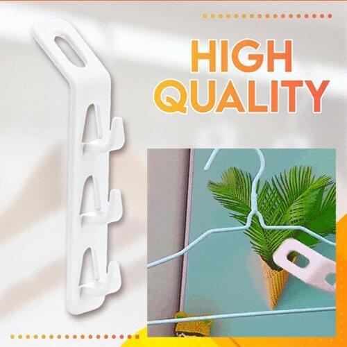 4Pcs Wardrobe Space Saving Non-slip Clothes Hanger Hooks PP Dresses Coats Clothes Hanger Connection Rack Organizer Home Supplies