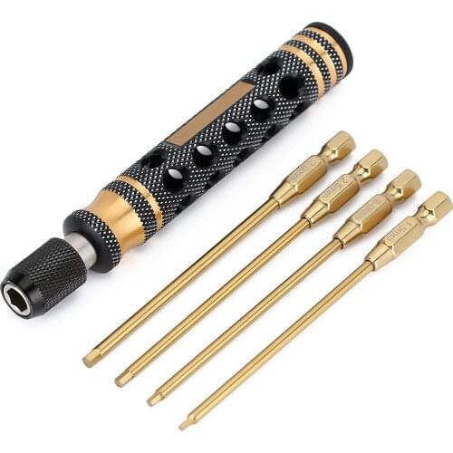 4PCS Hexagon Screwdriver 1.5 2.0 2.5 3.0mm Hex Screw Wrench Quick Change Allen Key Tool for Axial SCX10 Traxxas TRX-4