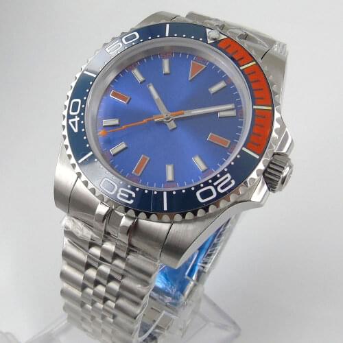 40mm Automatic Mens Watch Rotating Ceramic Bezel Date Window Jubilee Strap MINGZHU/MIYOTA Movement