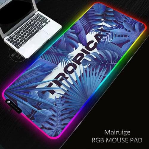 40X90CM RGB Gaming XXL INS Banana Leaf Mouse Pad Anti-Slip Rubber Base Computer Keyboard MousePad Anti-slip Mat for Computer PC