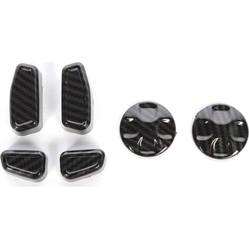 6PCS Car Carbon Fiber Seat Adjustment Button Cover Trim for Dodge Charger 2011+ / Chrysler 300 2015-2021 Accessories