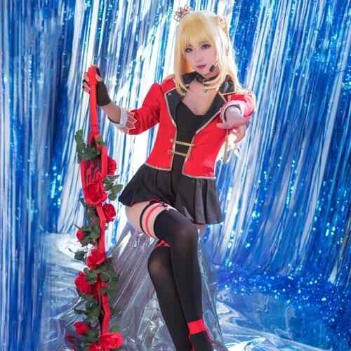 Anime! Fate Grand Order Nero Saber Glittering Ceremonial Dress Battle Suit Idol Uniform Cosplay Costume For Women Free Ship