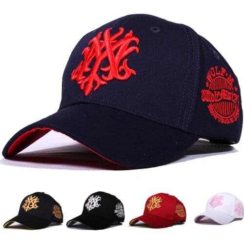 3D Embroidery Mens Baseball Hat Wolf Cap Male Popular Snapback Womens Summer Hat Hip-Hop Caps Sports Sun Hat