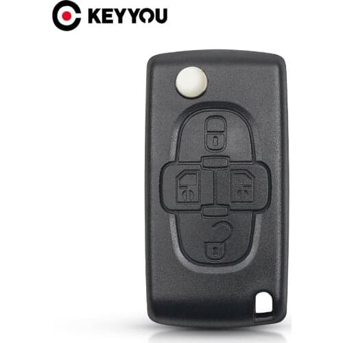 KEYYOU 20x 4 Buttons Light Car Key Shell Fob For Peugeot 206 407 307 607 For Citroen C2 C3 C4 C5 C6 Berlingo CE0523 CE0536 New