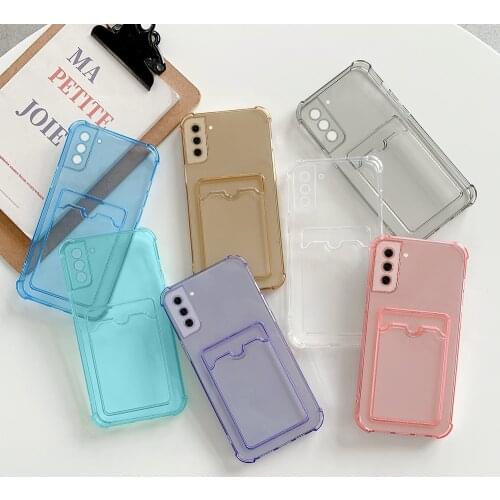 Four-corner Drop-Proof Card Housing For Samsung Galaxy S 21 20 21FE 21Ultra 20ultra On Samsun S21 S20 Ultra Plus FE Phone Back