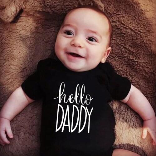 Pregnancy Announcement Hello Daddy Print Newborn Baby Onesies Cute Baby Boys Girls Bodysuits Rompers Body Baby Clothes