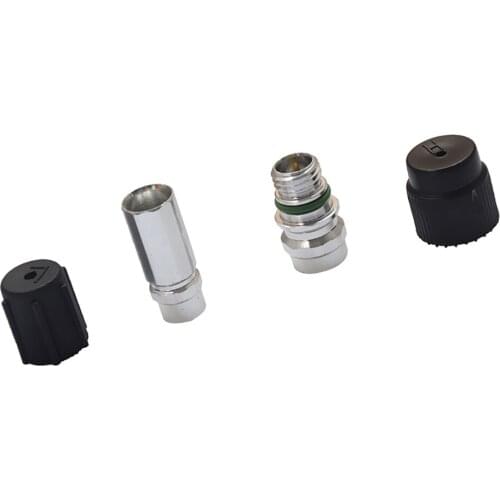 Dolity 2 Piecses A/C Service Ports Adapters Ball Valves Low&High Side for GM Ford High side comes with male thread