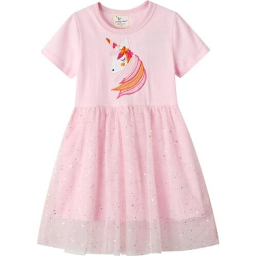 European Style New Unicorn Dress for Girls Embroidery Ball Gown Baby Girl Princess Birthday Party Costumes Children Clothing