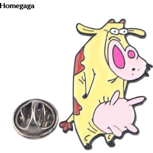Homegaga Cartoon Milk Cow Badge Metal Pin Brooches Funny Collar Pin Hat Pin T-shirt Badge Jewelry Women Men Accessories D2613