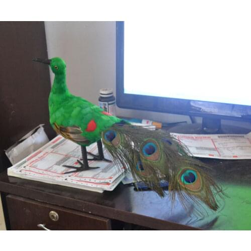 Artificial feathers bird about 42cm colourful peacock toy model home decoration Performing prop gift h1096