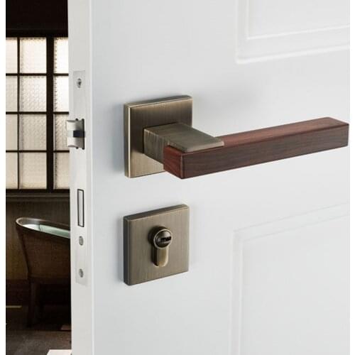 Chinese Style Zinc Alloy Door Handle Lock Interior Silent Safety Door Locks Hotel Room Mute Anti-theft Lock Furniture Hardware