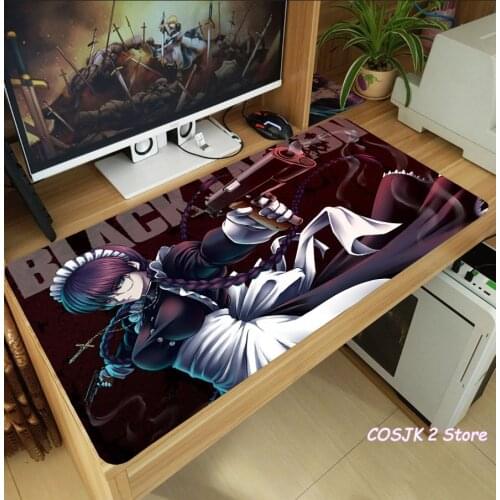 Anime BLACK LAGOON Revy Rock Balalaika Mouse Pad Thicken Laptop Gaming Mice Mat Desk Keyboard Mat Anti-Slip Playmat Xmas Gifts