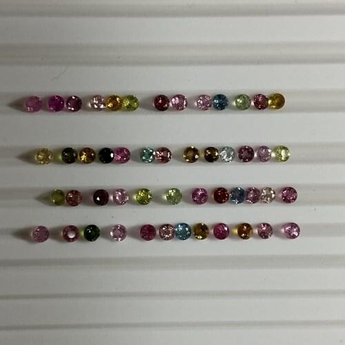 Mixed Color Round 0.8-3mm 100% Natural A Quality Tourmaline Loose Gemstones for Jewelry Making