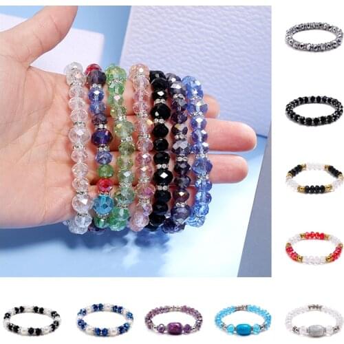 Fashion Ladies Bracelets Fashion Jewelry Sparkling Women Bracelet Crystal Glass Bead Bangles and Bracelet for Woman Jewelry Gift
