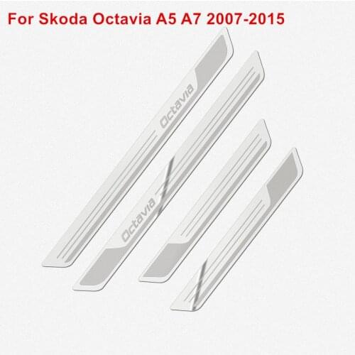 For Skoda Octavia A5 A7 2007-2012 2013 2014 2015 2016 Car accessories Car-styling Stainless steel Door Sill scuff Plate