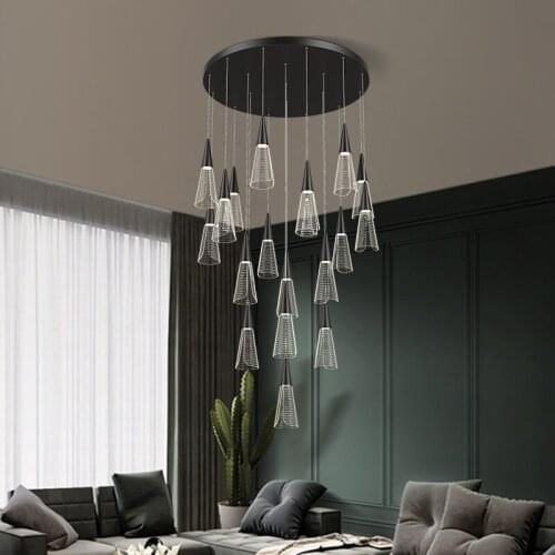 Nordic LED Light Modern Chandelier for Bedroom Living Room Leaf Shape Design Home Decor Black/Gold Ceiling Lighting Fixture