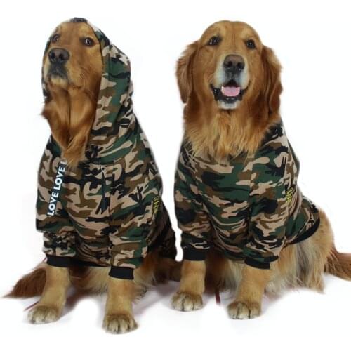 2019 New Camouflage dog jacket Overall For big dog clothes Dog Sweatshirt pet clothes coat large dog clothes Hooded/collarless