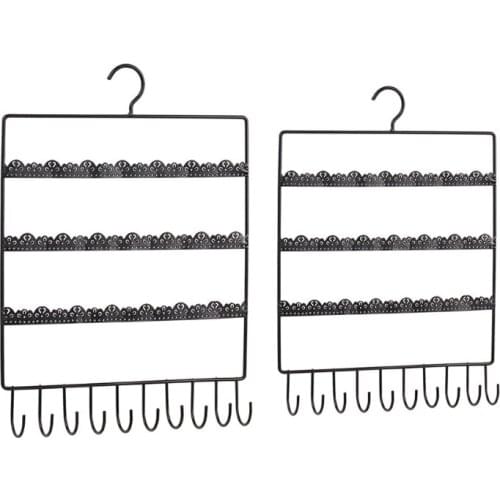 Jewelry Organizer Stand Holes and Hooks Wall Earring Organizer Jewelry Hanging Holder Necklace Earring Display Rack