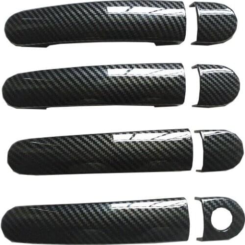 Plastic Imitation Carbon Fiber Car Exterior Door Handle Cover Trim for SEAT Ibiza 6J Mk4 6L Mk3 FR Cupra 2004 2005 2010