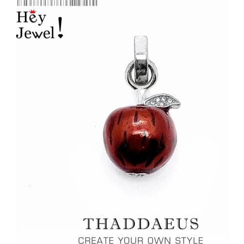 Pendant Apple Red,2021 Brand New Fashion 925 Sterling Silver Jewelry Bijoux Accessories Symbol of Perfection Gift For Woman