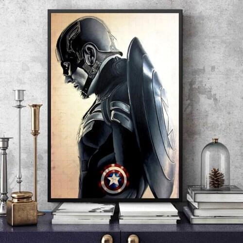 Marvel Captain America Poster Superhero Movie Canvas Print Painting Modern Wall Art Pictures for Living Room Home Decor
