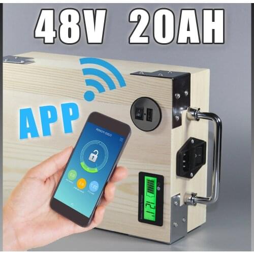 App 48V 20Ah Electric Bicycle Lithium Battery + BMS ,Charger Bluetooth GPS control 5V USB Port Pack scooter electric bike