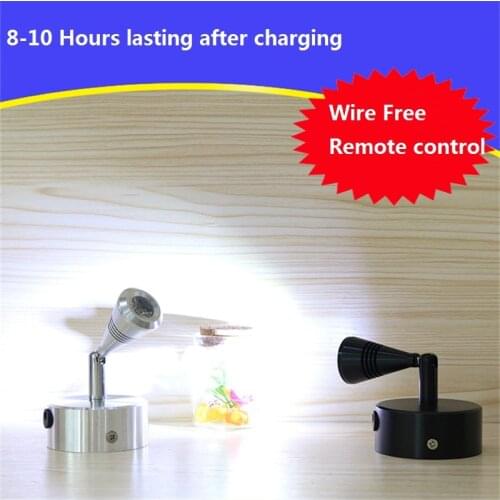 1W /3W recharging remote spot light ,360 degree rotatable,showcase cabinet remote control wireless led battery display light