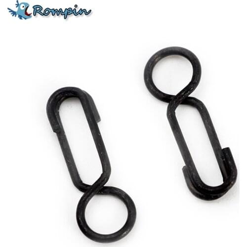 Rompin 30pcs Carp Fishing Quick Kwik Change Link 8 shape Clips Snap Connector Pin Matt Black Color Carp Fishing Terminal End