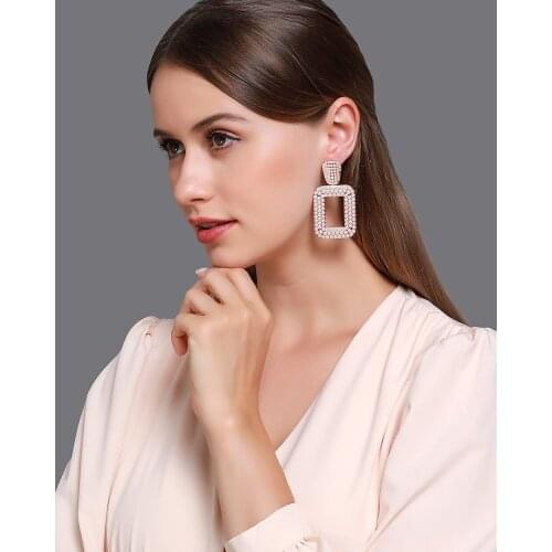 Drop Earrings Earrings For Women 2020 Fashion Geometric Square Long Earrings Stud Earrings Friends Birthday Gifts серьги