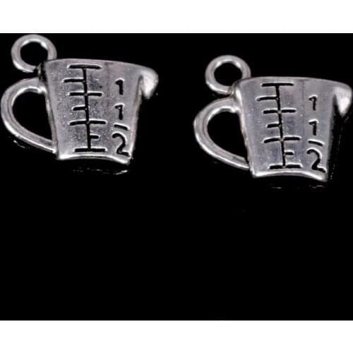 20Pcs Mixed Tibtan Silver Measuring Cup Charms Pendants for DIY Jewelry Making Accessories Christmas Gift Shipping 15X13mm