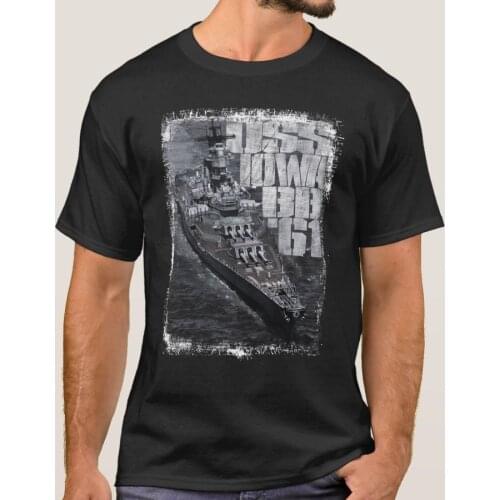 USS BB-61 Iowa Battleship T-Shirt. Summer Cotton Short Sleeve O-Neck Mens T Shirt New S-3XL