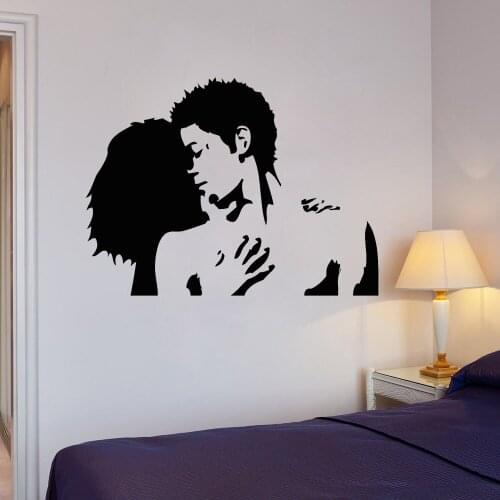 Nude Love Couple Vinyl Wall Decal Romantic Bedroom Home Interior Decoration Art Stickers Living Room Removable Self AdhesiveD687