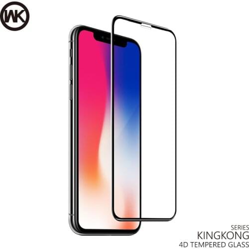 WK DESIGN Tempered Glass For iPhone X 6 7 8 Plus 4D Curved Full Cover Tempered Glass Screen Protector Full Protective Glass Film