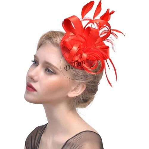 Lady New Fedoras Hat Girls Make Up Party Hat Female British Style Mesh Headdress Bridal Hair Accessories Party Hats B-8295