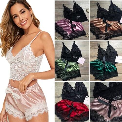 Womens Pajamas, Silk Suspenders Sleepwear, Sexy Two-piece Underwear, Nightdress, Home Clothes In Summer