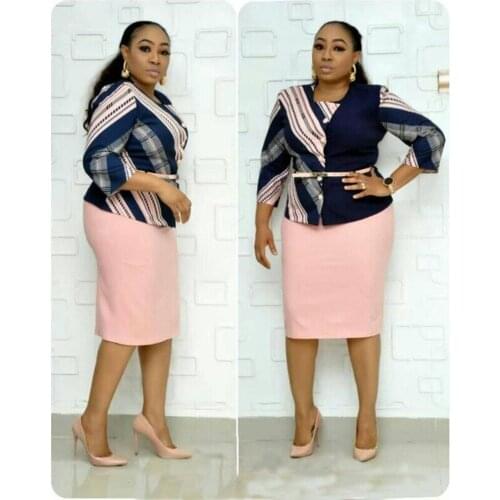 2021 Autumn African Women Two Pieces Sets Top and Skirt Plus Size Clothing for Women African Clothes European Clothing 2XL-6XL