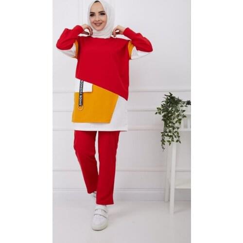 Womens Red Piece Sub-Top Suit