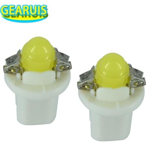 100 pcs Nova T5 B8.5D LEVOU B8.5 Redondo 3D Brilhante 1 LED 1SMD Car instrumento Dashboard Side Light Bulb Branco Azul DC 12 V