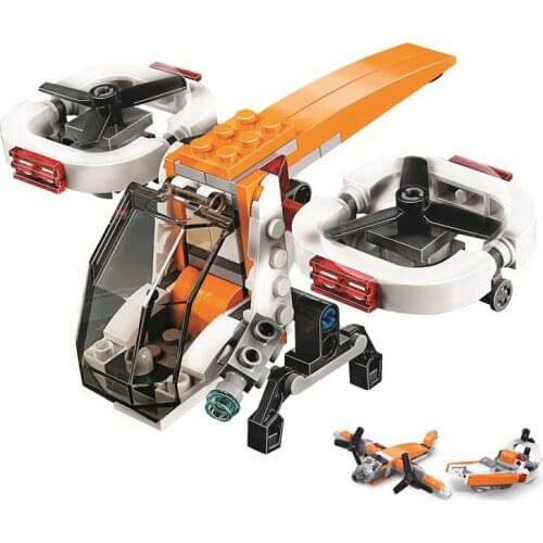 3 in 1 City Double Rotor Helicopter Figure Blocks Construction Boy Building Bricks Toys For Children