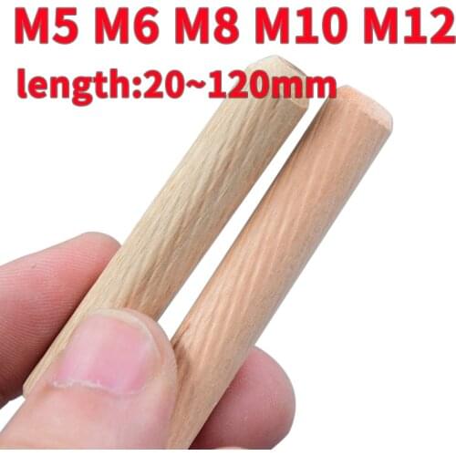 50/100pcs M5 M6 M8 M10 M12 Wooden Dowel Cabinet Drawer Round Fluted Wood Craft Pins Rods Set Furniture Fitting Wooden Dowel Pin