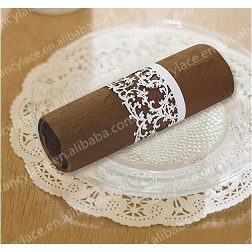 50pcs Hot Sale Paper Lace Napkin Rings for Wedding Party Table Disposable Napkin Rings Tableware Decorations